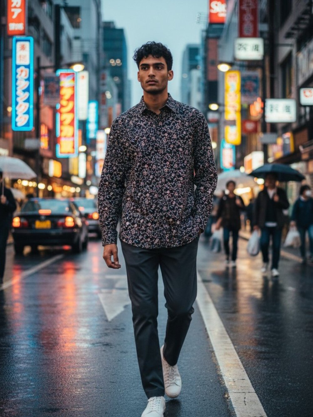 SILVER STONE Collection Modern Fit Men's Long Sleeve Button Down Shirt M floral
